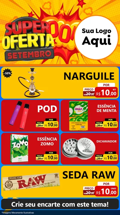 Modelo de TV para TV Vertical com o tema Super Oferta Setembro para Tabacaria