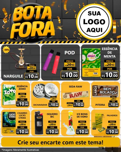 Modelo de Rede Social para Feed Instagram com o tema Bota Fora para Tabacaria