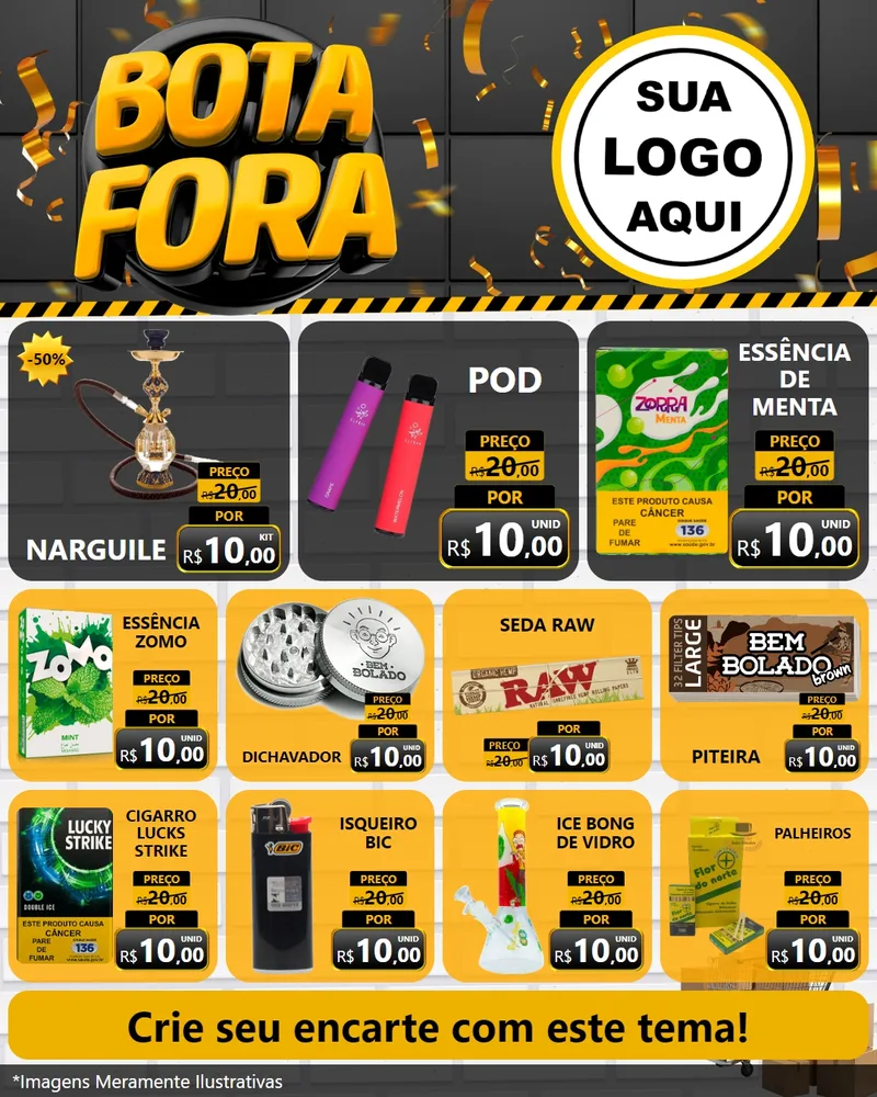 Modelo de Rede Social para Feed Instagram com o tema Bota Fora para Tabacaria