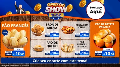 Modelo de TV para TV Horizontal com o tema Ofertas Show No Fim De Semana para Padaria