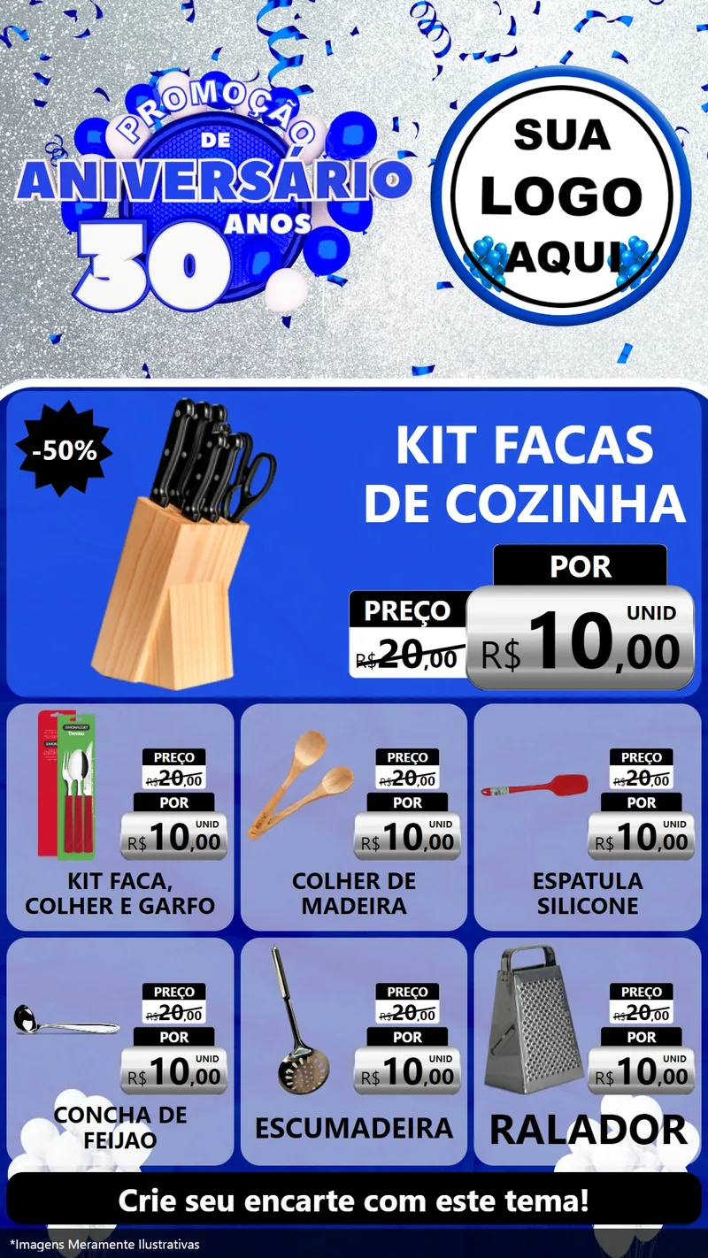 Modelo de Rede Social para Stories com o tema Promoção de Aniversário - 30 Anos para Utilidades Domésticas