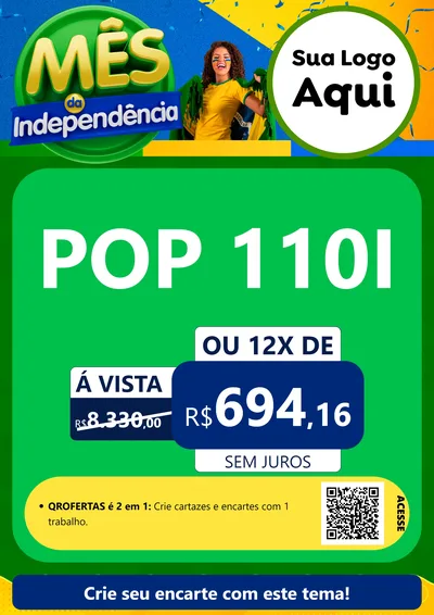 Modelo de Cartaz para Cartaz A4 Vertical com o tema Mês da Independência para Concessionaria de Motos