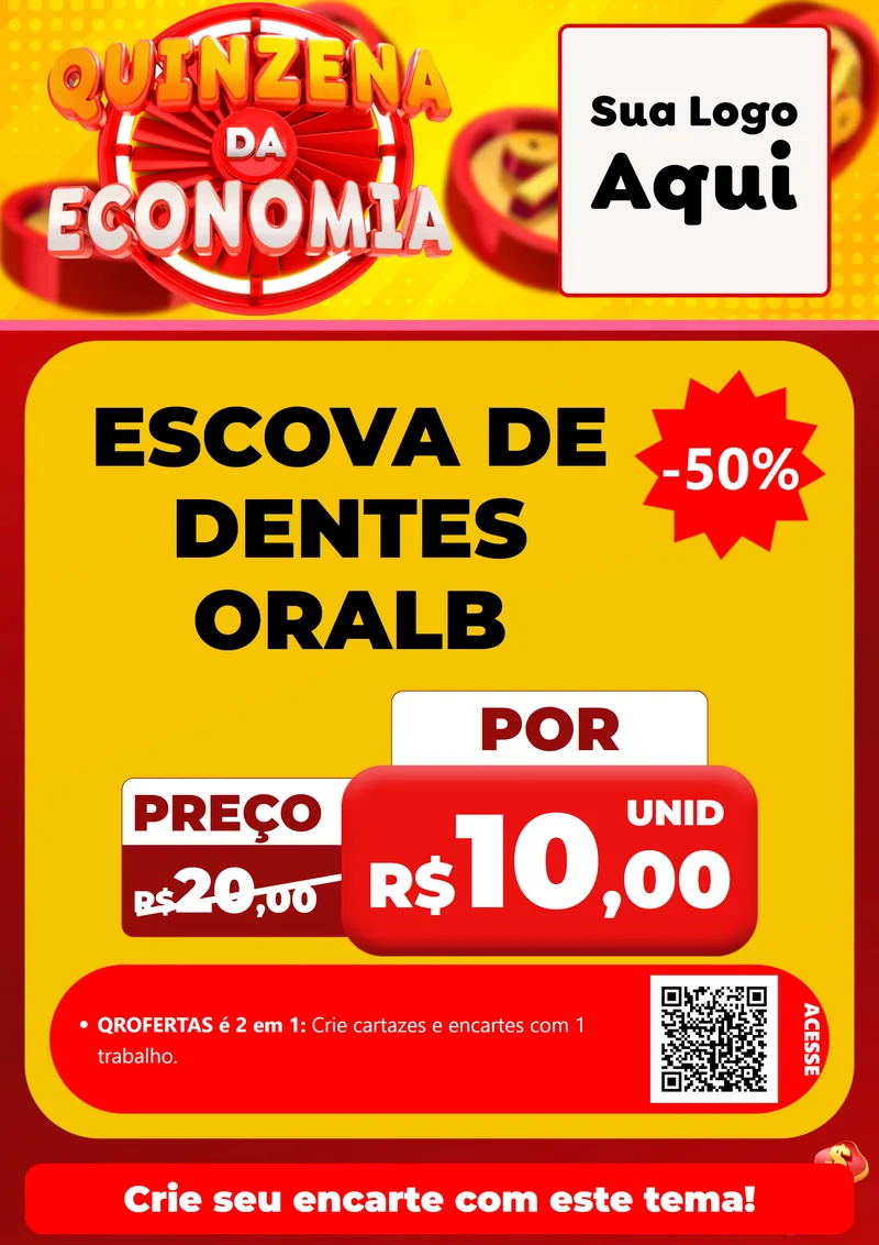 Modelo de Cartaz para Cartaz A4 Vertical com o tema Quinzena Da Economia para Higiene Pessoal