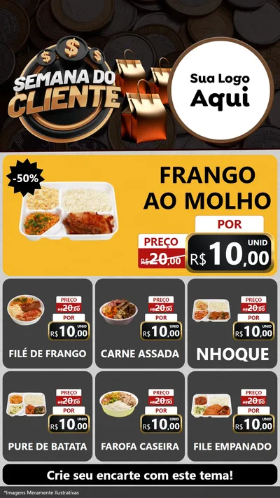 Modelo de Rede Social para Stories com o tema Semana do Cliente para Restaurante