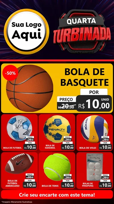 Modelo de Rede Social para Stories com o tema Quarta Turbinada para Artigos Esportivos