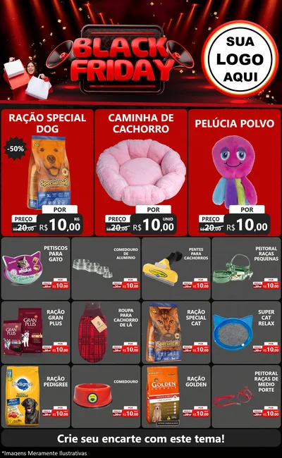 Modelo de Encarte para Encarte Grande com o tema Black Friday para Pet Shop