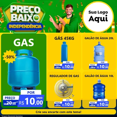 Modelo de Rede Social para Feed Facebook com o tema Preço Baixo de Independência para Água e gás
