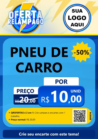 Modelo de Cartaz para Cartaz A4 Vertical com o tema Oferta Relâmpago para Auto peças