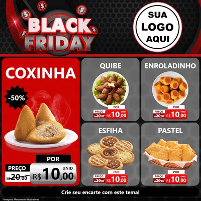 Modelo de Rede Social para Feed Facebook com o tema Black Friday para Salgadaria