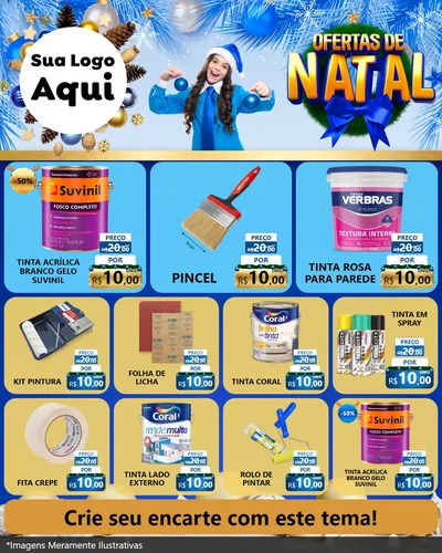 Modelo de Rede Social para Feed Instagram com o tema Ofertas de Natal para Tintas e Ferramentas