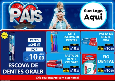 Modelo de Encarte para Encarte A4 Horizontal com o tema Mês Dos Pais para Higiene Pessoal