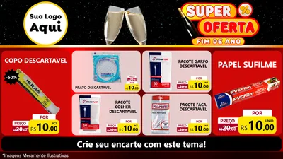 Modelo de TV para TV Horizontal com o tema Super Oferta Fim de Ano para Embalagens
