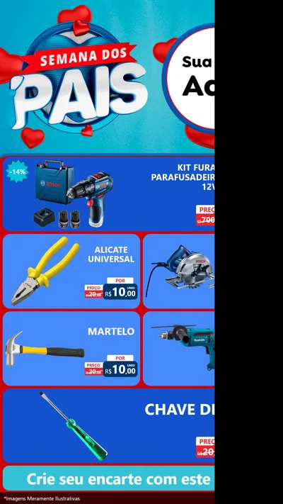 Modelo de TV para TV Vertical com o tema Semana Dos Pais para Maquinas e Ferramentas