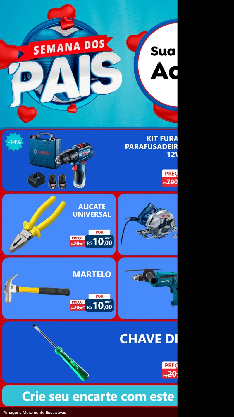 Modelo de TV para TV Vertical com o tema Semana Dos Pais para Maquinas e Ferramentas