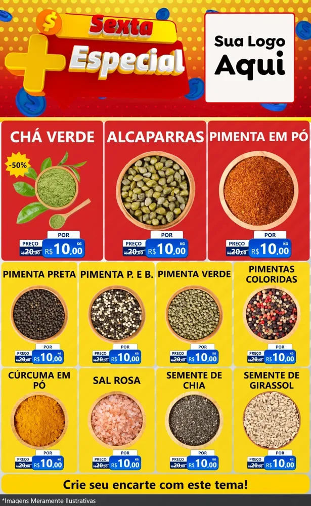 Modelo de Encarte para Encarte Grande com o tema Sexta Mais Especial para Produtos Naturais