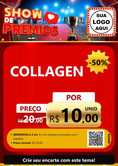 Modelo de Cartaz para Cartaz A4 Vertical com o tema Show de Prêmios para Suplementos alimentares