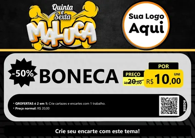 Modelo de Cartaz para Cartaz A4 Horizontal com o tema Quinta e Sexta Maluca para Brinquedos