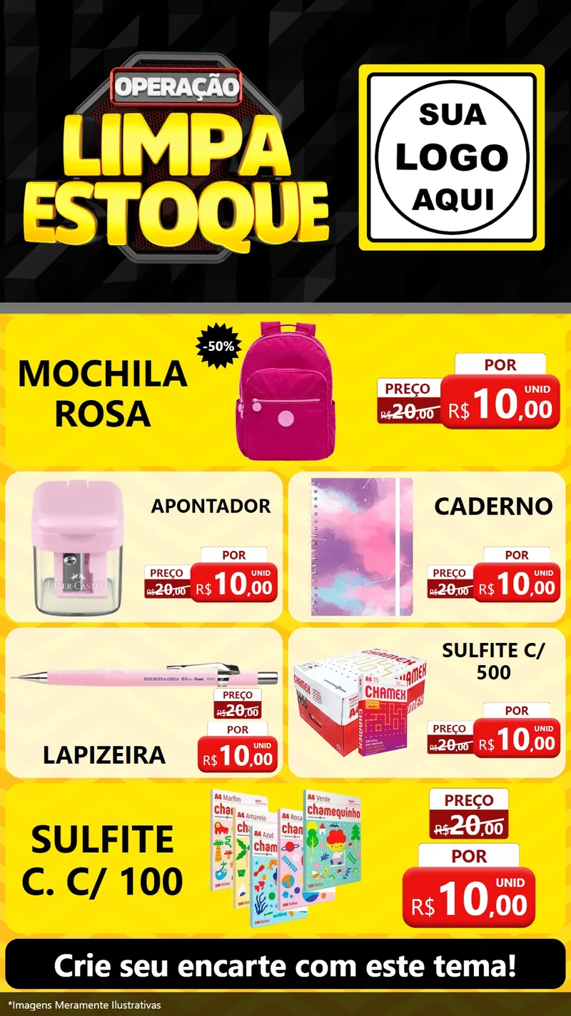 Modelo de TV para TV Vertical com o tema Operação Limpa Estoque para Papelaria