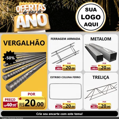 Modelo de Rede Social para Feed Facebook com o tema Ofertas de Fim de Ano para Ferragens