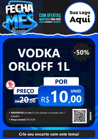 Modelo de Cartaz para Cartaz A4 Vertical com o tema Fecha Mês para Distribuidora de bebidas