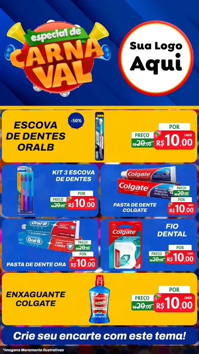 Modelo de TV para TV Vertical com o tema Especial de Carnaval para Higiene Pessoal