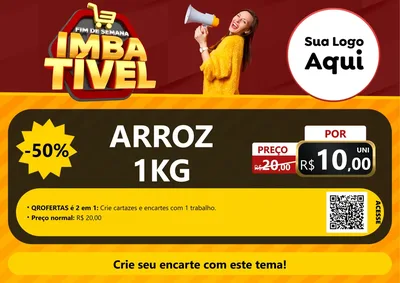 Modelo de Cartaz para Cartaz A4 Horizontal com o tema Fim de Semana Imbatível para Supermercado
