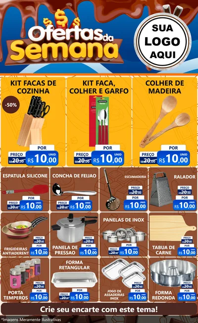 Modelo de Encarte para Encarte Grande com o tema Ofertas da Semana - Páscoa para Utilidades Domésticas