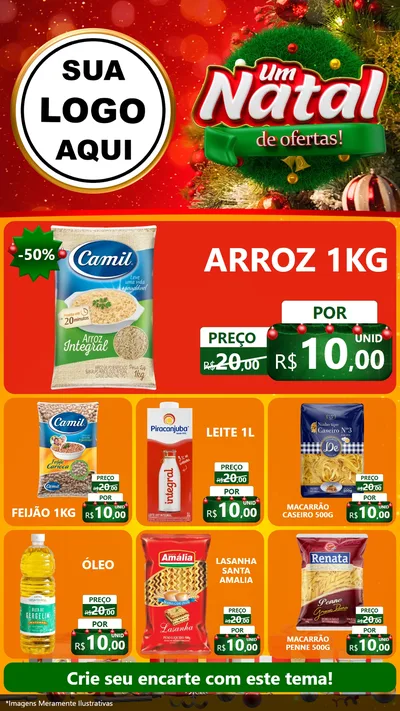 Modelo de Rede Social para Stories com o tema Um Natal de Ofertas para Supermercado