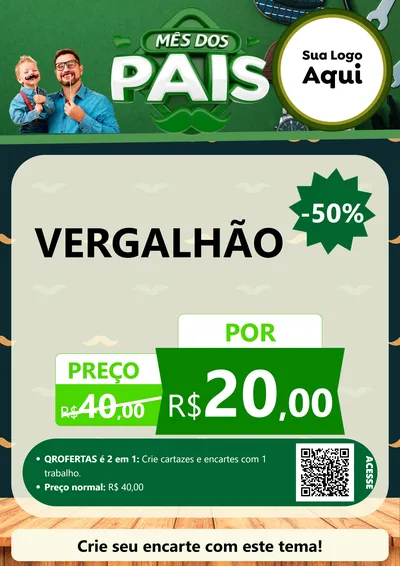 Modelo de Cartaz para Cartaz A4 Vertical com o tema Mês dos Pais para Ferragens