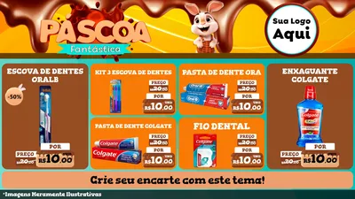 Modelo de TV para TV Horizontal com o tema Páscoa Fantástica para Higiene Pessoal