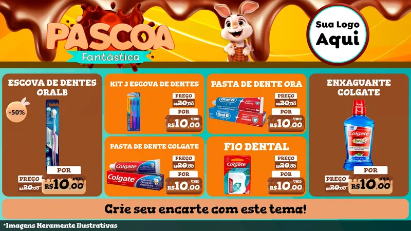 Modelo de TV para TV Horizontal com o tema Páscoa Fantástica para Higiene Pessoal