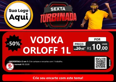 Modelo de Cartaz para Cartaz A4 Horizontal com o tema Sexta Turbinada para Distribuidora de bebidas
