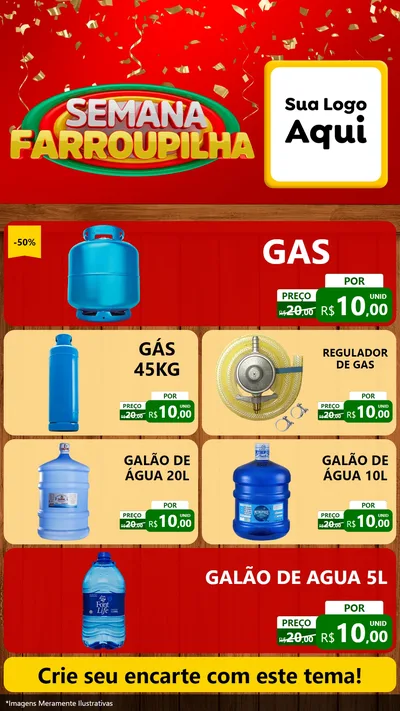 Modelo de TV para TV Vertical com o tema Semana Farroupilha para Água e gás
