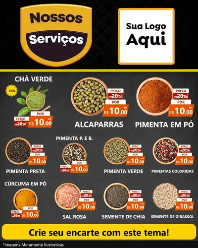 Modelo de Rede Social para Feed Instagram com o tema Nossos Serviços para Produtos Naturais