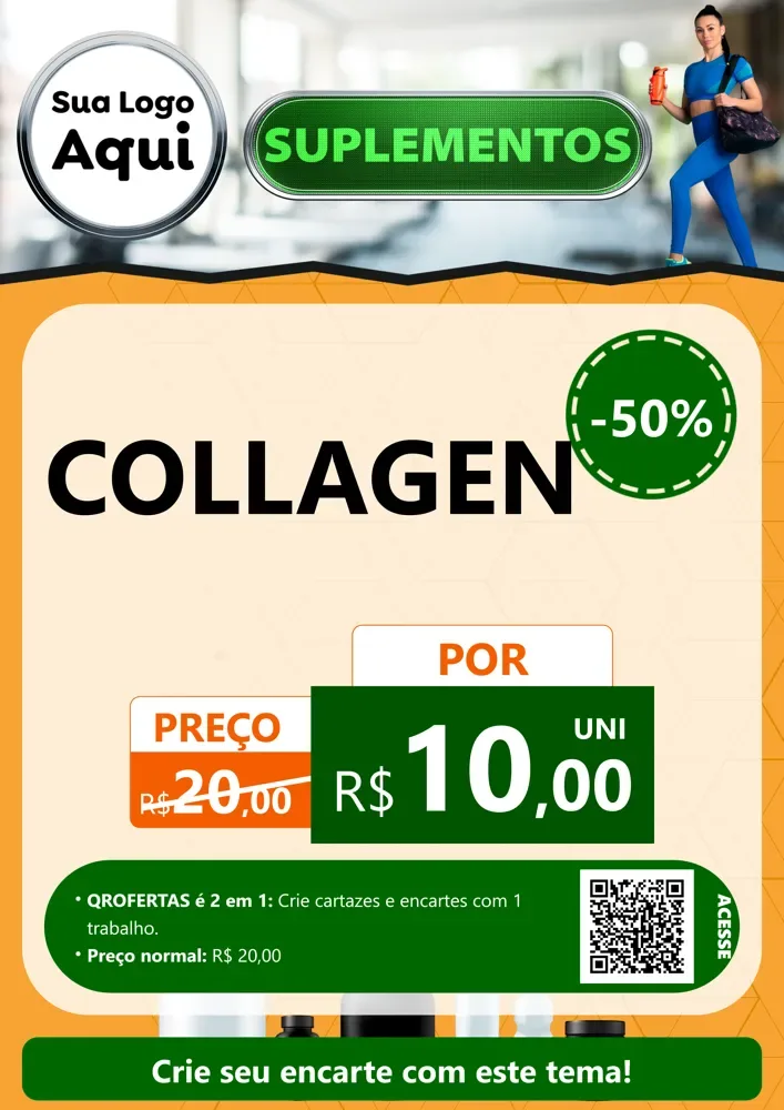 Modelo de Cartaz para Cartaz A4 Vertical com o tema Suplementos para Suplementos alimentares