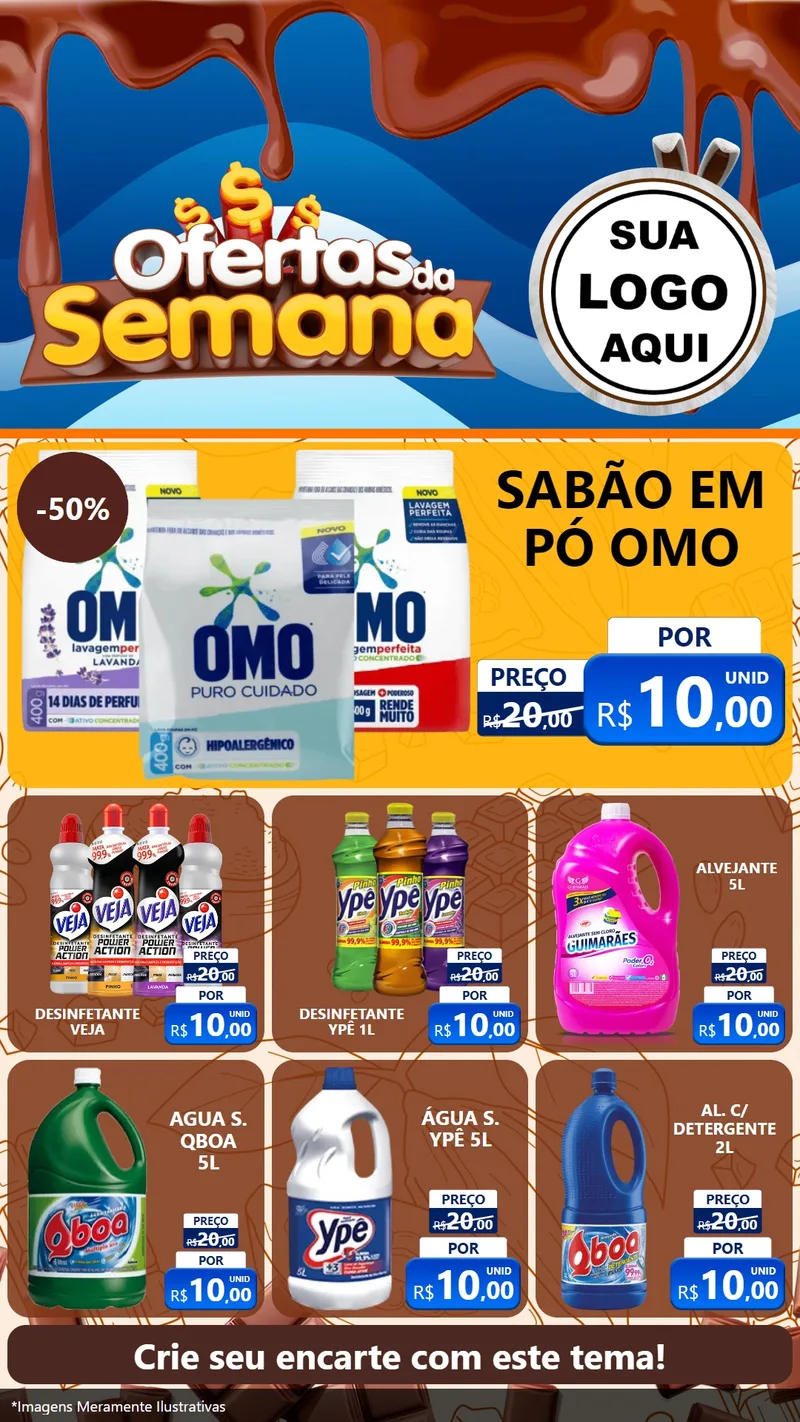 Modelo de Rede Social para Stories com o tema Ofertas da Semana - Páscoa para Produtos de Limpeza