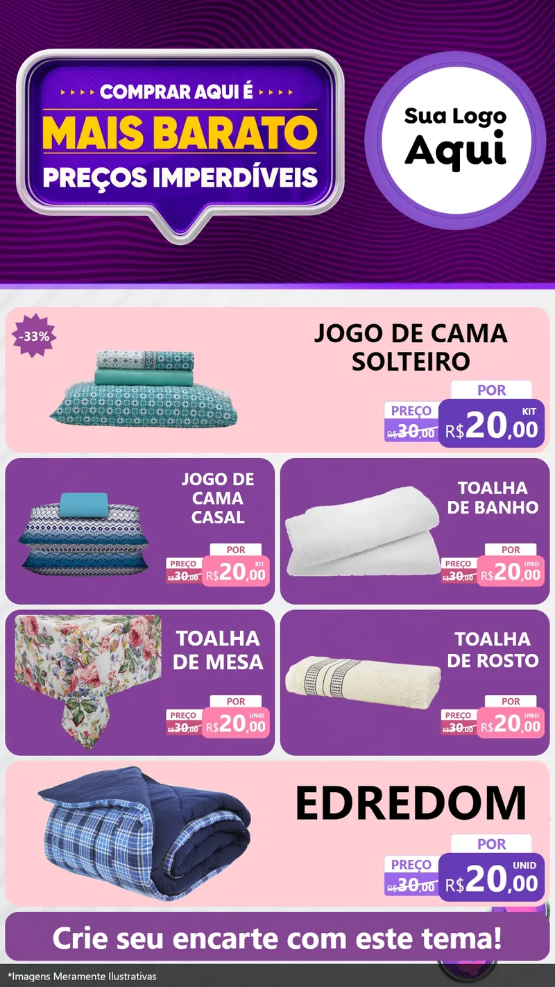 Modelo de TV para TV Vertical com o tema Mais Barato para Cama, Mesa e Banho