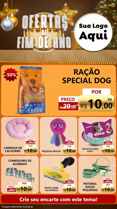Modelo de Rede Social para Stories com o tema Ofertas de Fim de Ano para Pet Shop