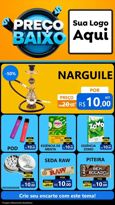 Modelo de Rede Social para Stories com o tema Preço Baixo para Tabacaria