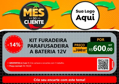 Modelo de Cartaz para Cartaz A4 Horizontal com o tema Mês do Cliente para Maquinas e Ferramentas