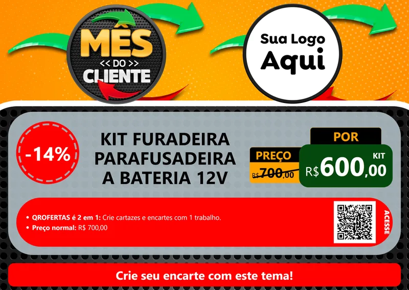 Modelo de Cartaz para Cartaz A4 Horizontal com o tema Mês do Cliente para Maquinas e Ferramentas