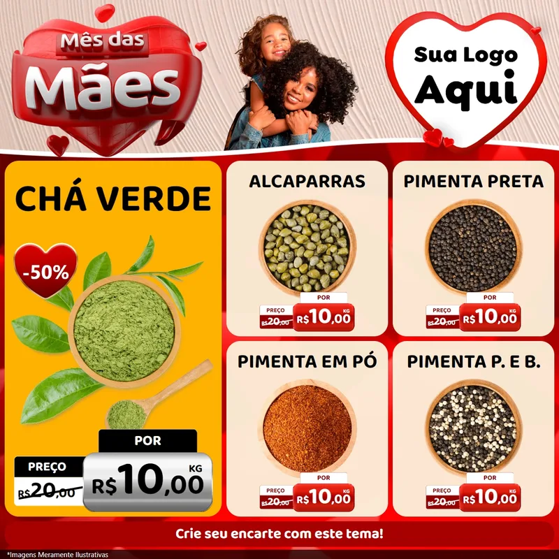 Modelo de Rede Social para Feed Facebook com o tema Mês das Mães para Produtos Naturais