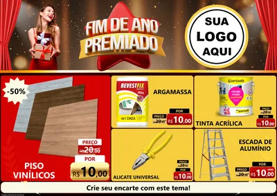 Modelo de Encarte para Encarte A4 Horizontal com o tema Fim de Ano Premiado para Material para Construção