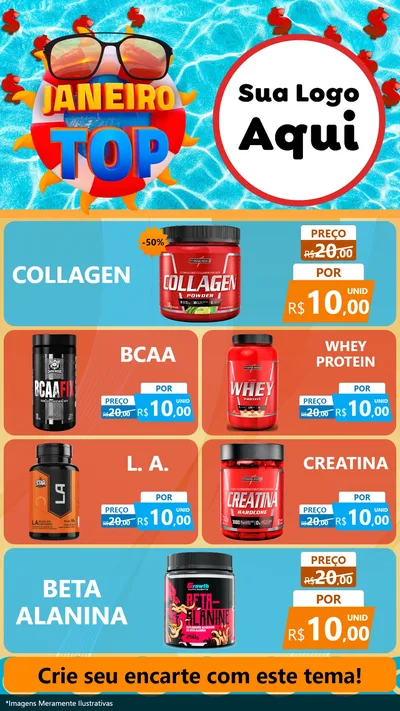 Modelo de TV para TV Vertical com o tema Janeiro Top para Suplementos alimentares