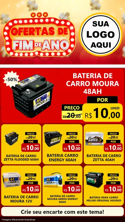 Modelo de Rede Social para Stories com o tema Ofertas de Fim de Ano para Baterias Elétricas