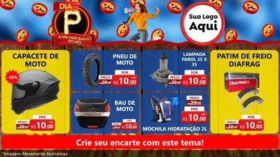 Modelo de TV para TV Horizontal com o tema Dia P - O Dia Mais Barato Do Mês para Moto peças