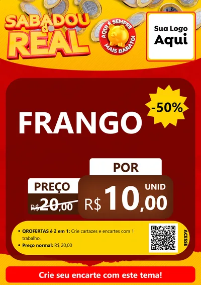Modelo de Cartaz para Cartaz A4 Vertical com o tema Sabadou do Real para Assados