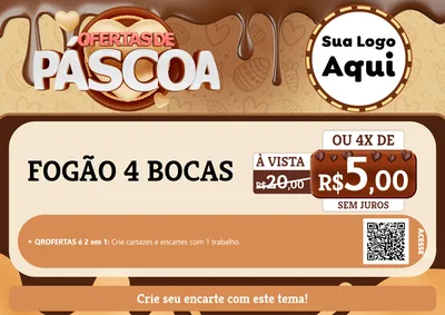 Modelo de Cartaz para Cartaz A4 Horizontal com o tema Ofertas de Páscoa para Móveis e Eletro