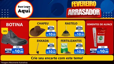 Modelo de TV para TV Horizontal com o tema Fevereiro Arrasador para Agropecuária