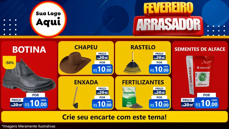 Modelo de TV para TV Horizontal com o tema Fevereiro Arrasador para Agropecuária